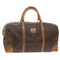 Luxury CELINE Macadam Canvas Boston Bag PVC Leather Brown 10153