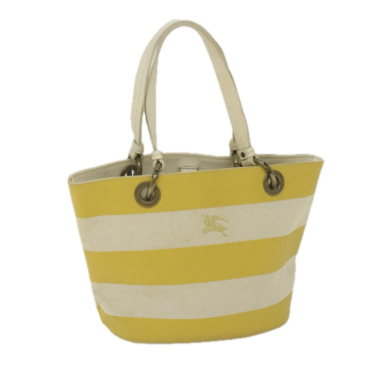 Burberry Label Auth Canvas Blue Tote Bag Style 2