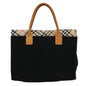 Burberry Label Auth Canvas Black Handbag Style 2