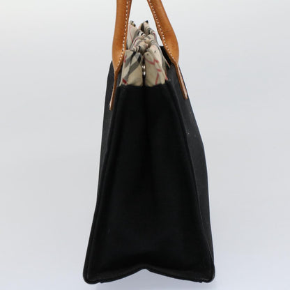 Burberry Label Auth Canvas Black Handbag Style 2