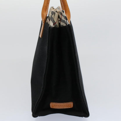Burberry Label Auth Canvas Black Handbag Style 2