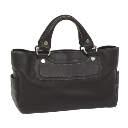 Luxury CELINE Hand Bag Leather Brown 10411