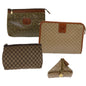 Luxury CELINE Macadam Canvas Clutch Bag Coated Canvas 4Set Beige Brown 10462