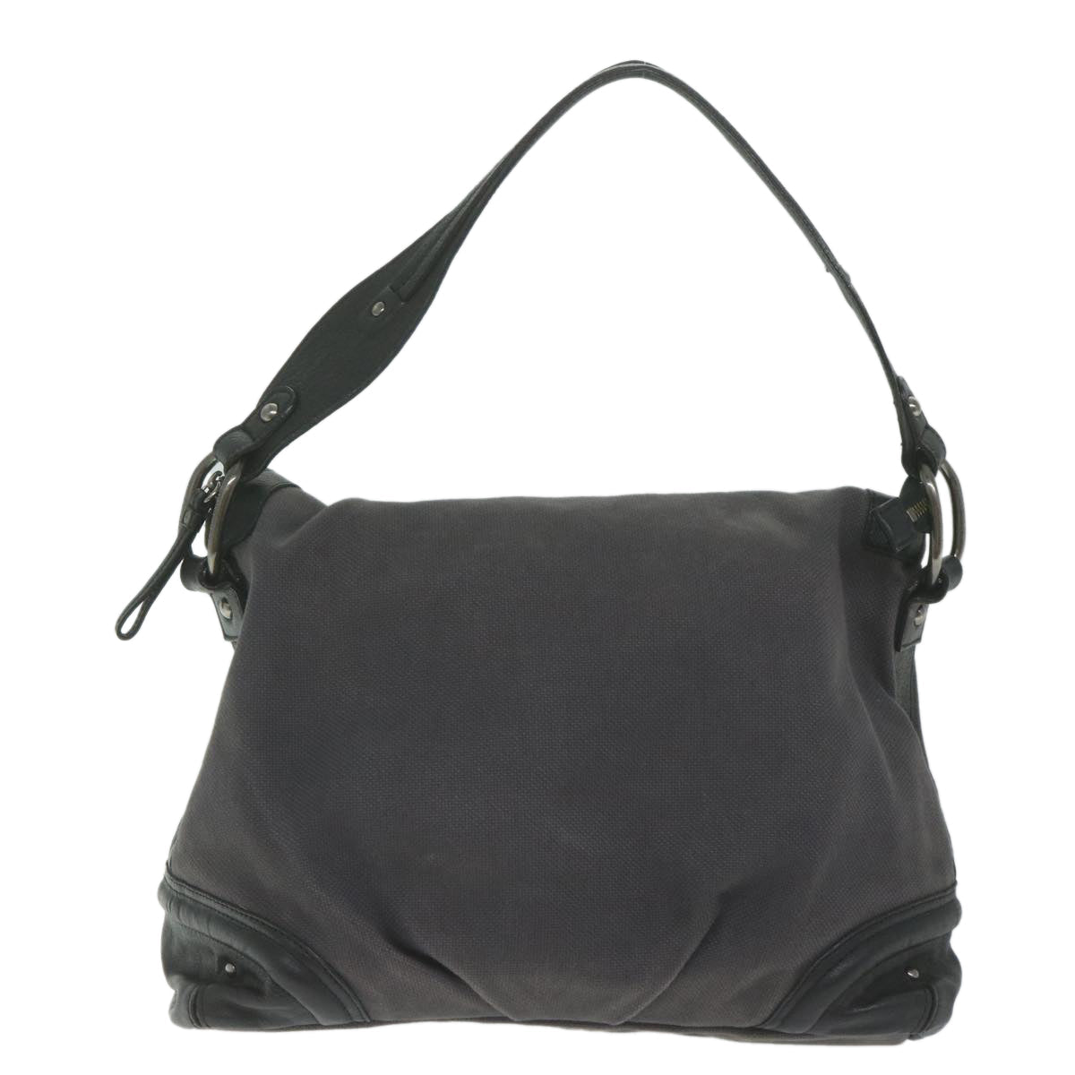 Burberry Auth Canvas Gray Shoulder Bag