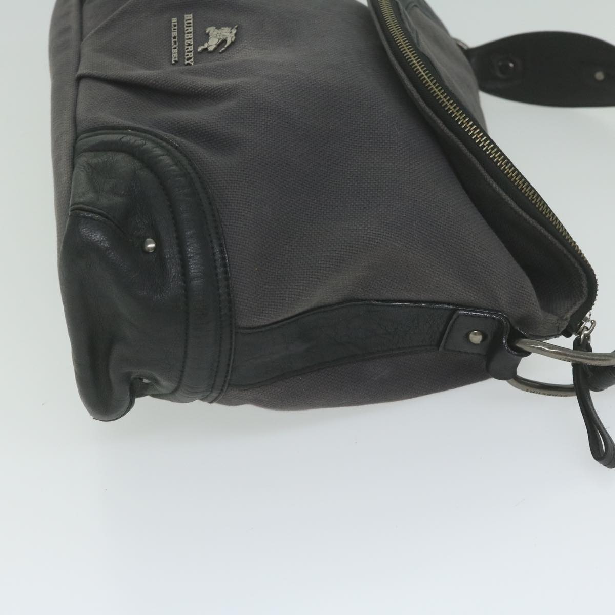 Burberry Auth Canvas Gray Shoulder Bag