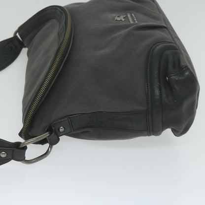 Burberry Auth Canvas Gray Shoulder Bag