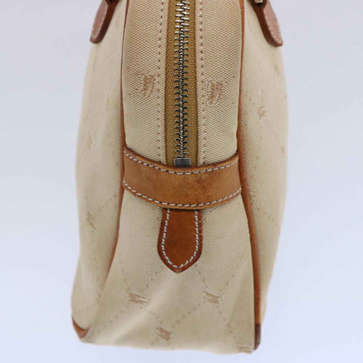 Burberry Label Auth Canvas Beige Handbag