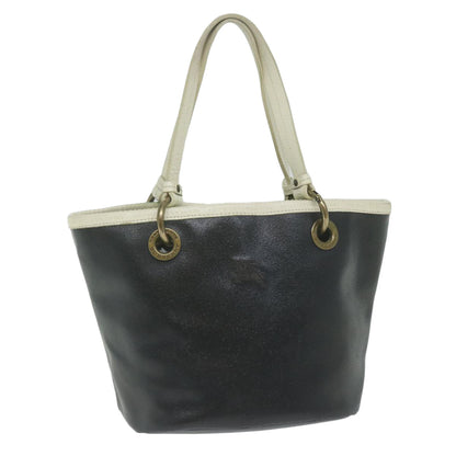 Burberry Label Coated Canvas Black Handbag