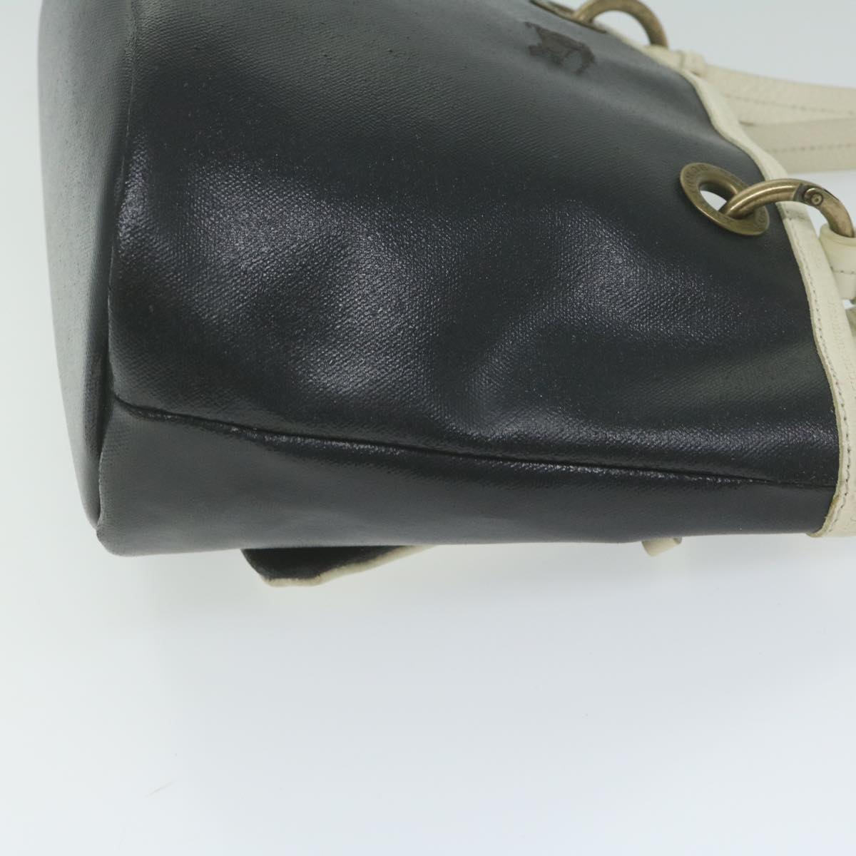 Burberry Label Coated Canvas Black Handbag