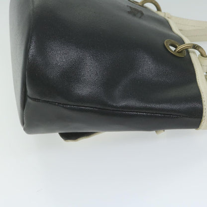 Burberry Label Coated Canvas Black Handbag