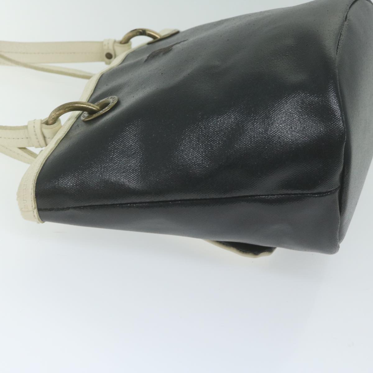 Burberry Label Coated Canvas Black Handbag