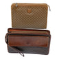 Luxury CELINE Macadam Canvas Clutch Bag PVC Leather 2Set Brown Beige 11113
