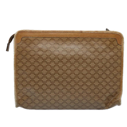 Luxury CELINE Macadam Canvas Clutch Bag PVC Leather 2Set Brown Beige 11113