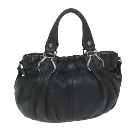 Luxury CELINE Hand Bag Leather Black 11458