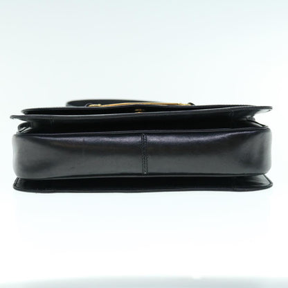 Luxury CELINE Shoulder Bag Leather Black 11462