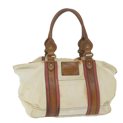 Burberry Label Auth Canvas Beige Tote Bag Style 2