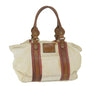 Burberry Label Auth Canvas Beige Tote Bag Style 2