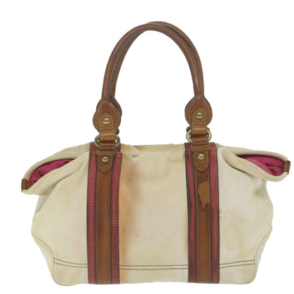 Burberry Label Auth Canvas Beige Tote Bag Style 2