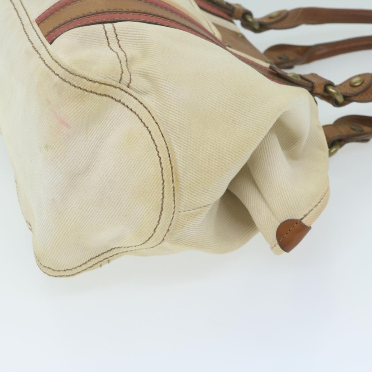 Burberry Label Auth Canvas Beige Tote Bag Style 2