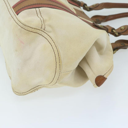 Burberry Label Auth Canvas Beige Tote Bag Style 2