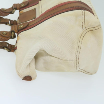 Burberry Label Auth Canvas Beige Tote Bag Style 2