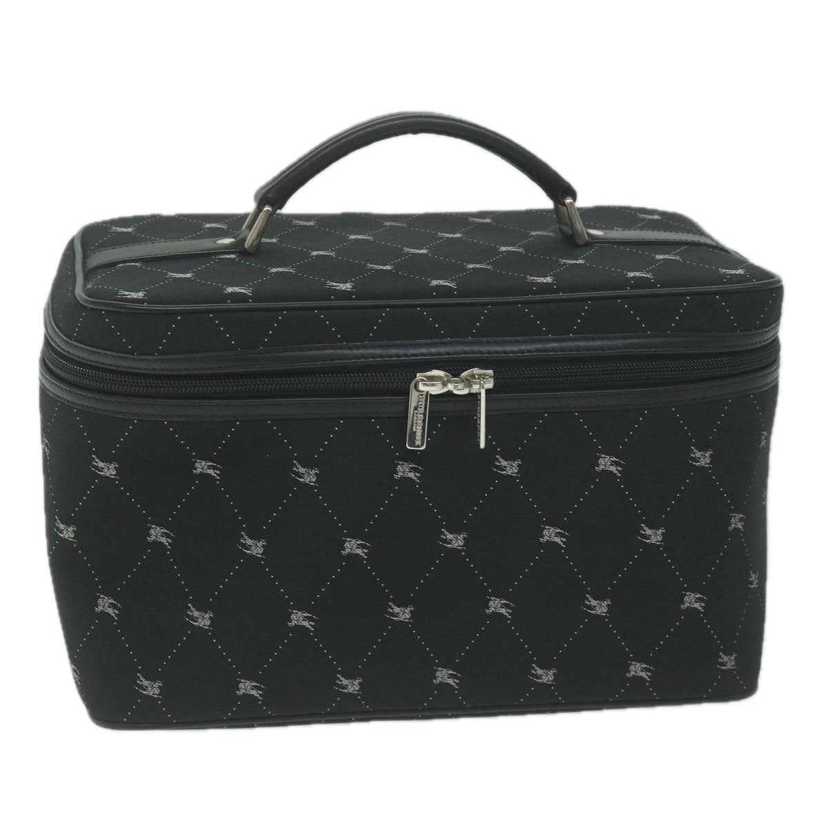 Burberry Label Vanity Canvas Black Handbag