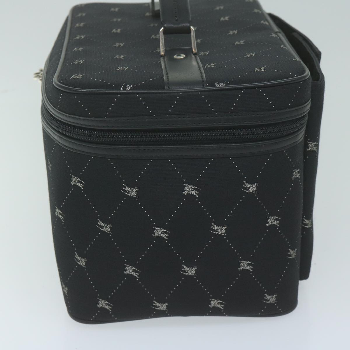 Burberry Label Vanity Canvas Black Handbag