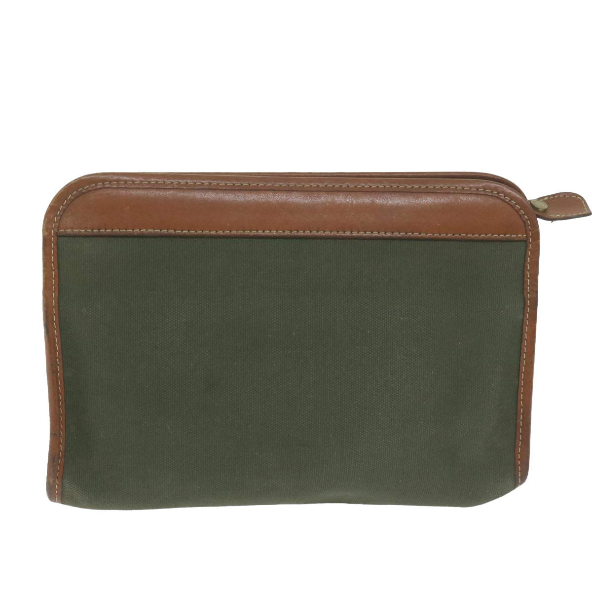 Burberry BURBERRYSs Auth Canvas Green Clutch Bag