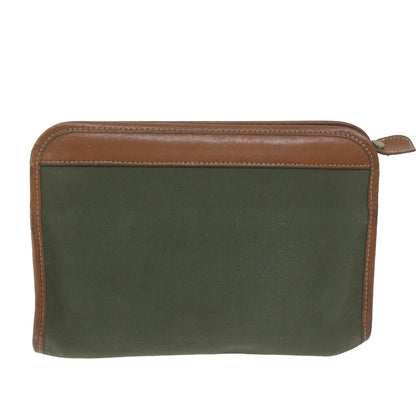 Burberry BURBERRYSs Auth Canvas Green Clutch Bag