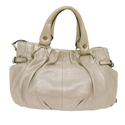 Luxury CELINE Hand Bag Leather 2way Gold Tone 11844