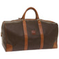 Luxury CELINE Macadam Canvas Boston Bag PVC Brown 12004