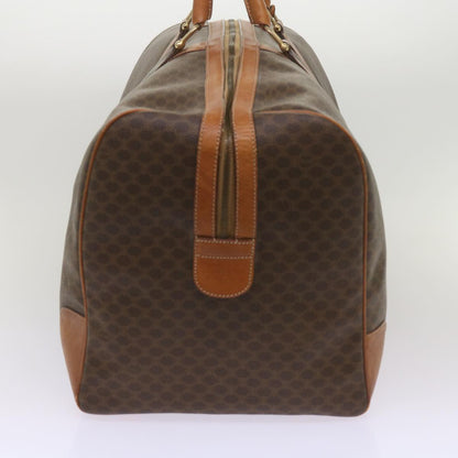 Luxury CELINE Macadam Canvas Boston Bag PVC Brown 12004