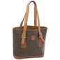 Luxury CELINE Macadam Canvas Hand Bag PVC Brown 12046