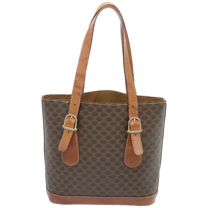 Luxury CELINE Macadam Canvas Hand Bag PVC Brown 12046