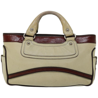 Luxury CELINE Hand Bag Leather Beige 12047