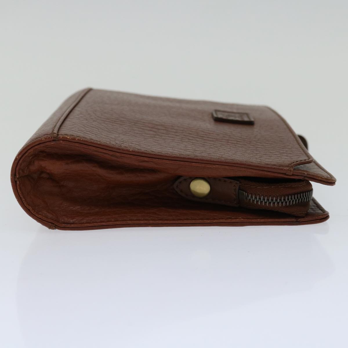 Burberry BURBERRYSs Auth Leather Brown Clutch Bag