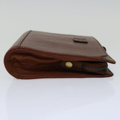 Burberry BURBERRYSs Auth Leather Brown Clutch Bag