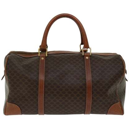 Luxury CELINE Macadam Canvas Boston Bag PVC Brown 12321