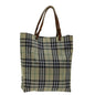 Luxury Burberry Nova Check Hand Bag Nylon Beige Auth bs12545