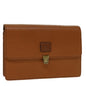 Luxury BurberrySs Clutch Bag Leather Brown Auth bs12584