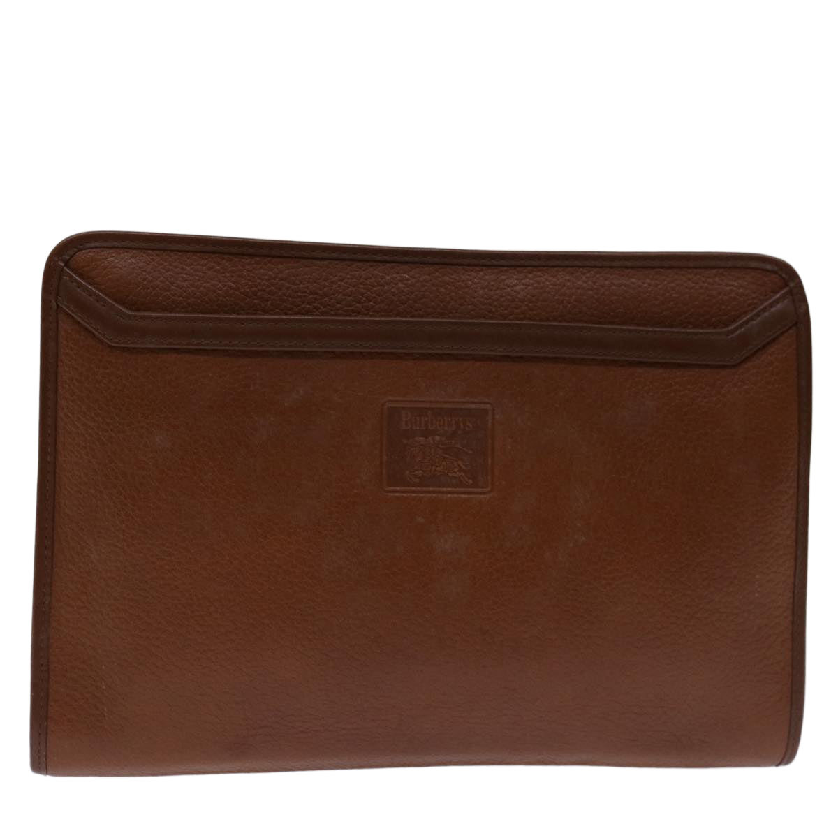 Burberry BURBERRYSs Auth Leather Brown Clutch Bag Style 2