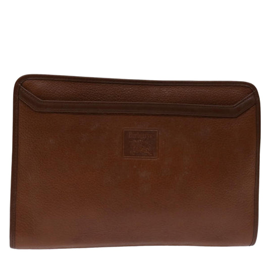 Burberry BURBERRYSs Auth Leather Brown Clutch Bag Style 2