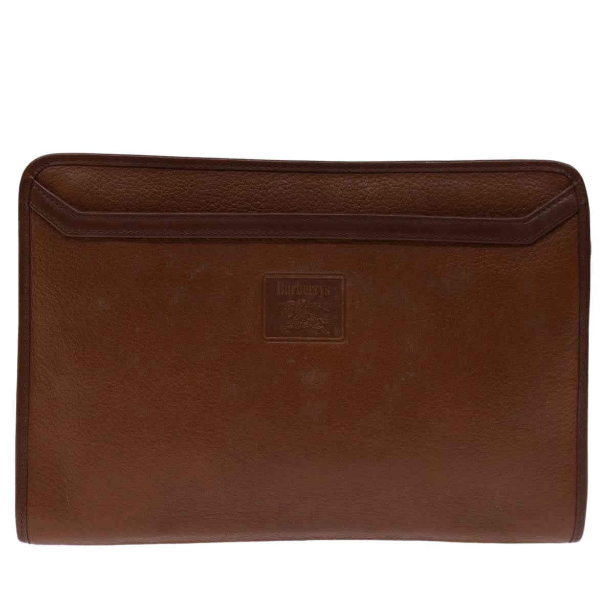 Burberry BURBERRYSs Auth Leather Brown Clutch Bag Style 2