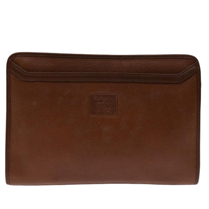 Burberry BURBERRYSs Auth Leather Brown Clutch Bag Style 2
