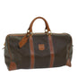 Luxury CELINE Macadam Canvas Boston Bag PVC Brown 12597