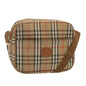 Luxury BurberrySs Nova Check Shoulder Bag Canvas Beige Auth bs12602