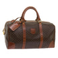 Luxury CELINE Macadam Canvas Boston Bag PVC Brown 12753