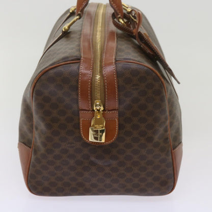 Luxury CELINE Macadam Canvas Boston Bag PVC Brown 12753