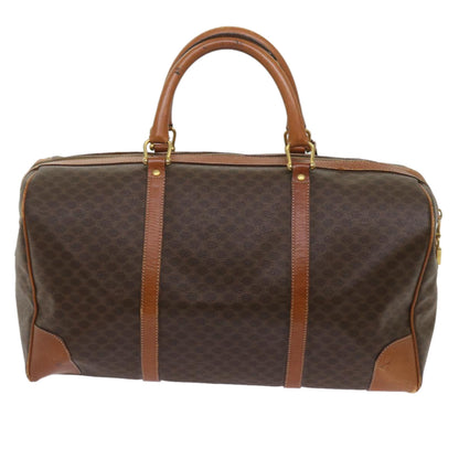 Luxury CELINE Macadam Canvas Boston Bag PVC Brown 12754