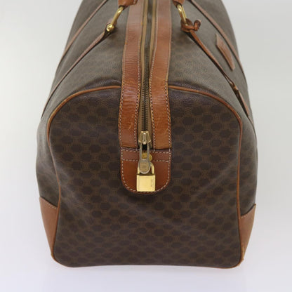 Luxury CELINE Macadam Canvas Boston Bag PVC Brown 12754